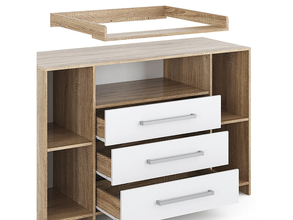 Commode à langer blanc/sonoma 143x70x100 oskar