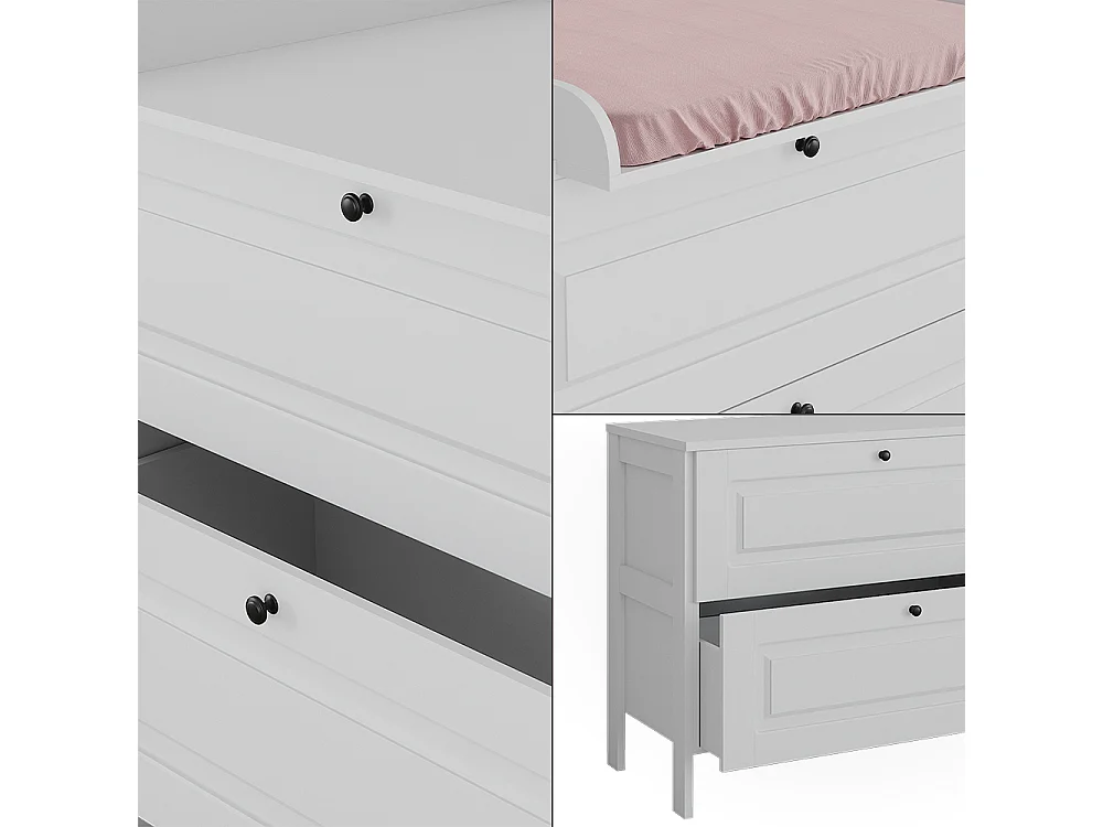 Table à langer blanc 108x70x98 ajaton