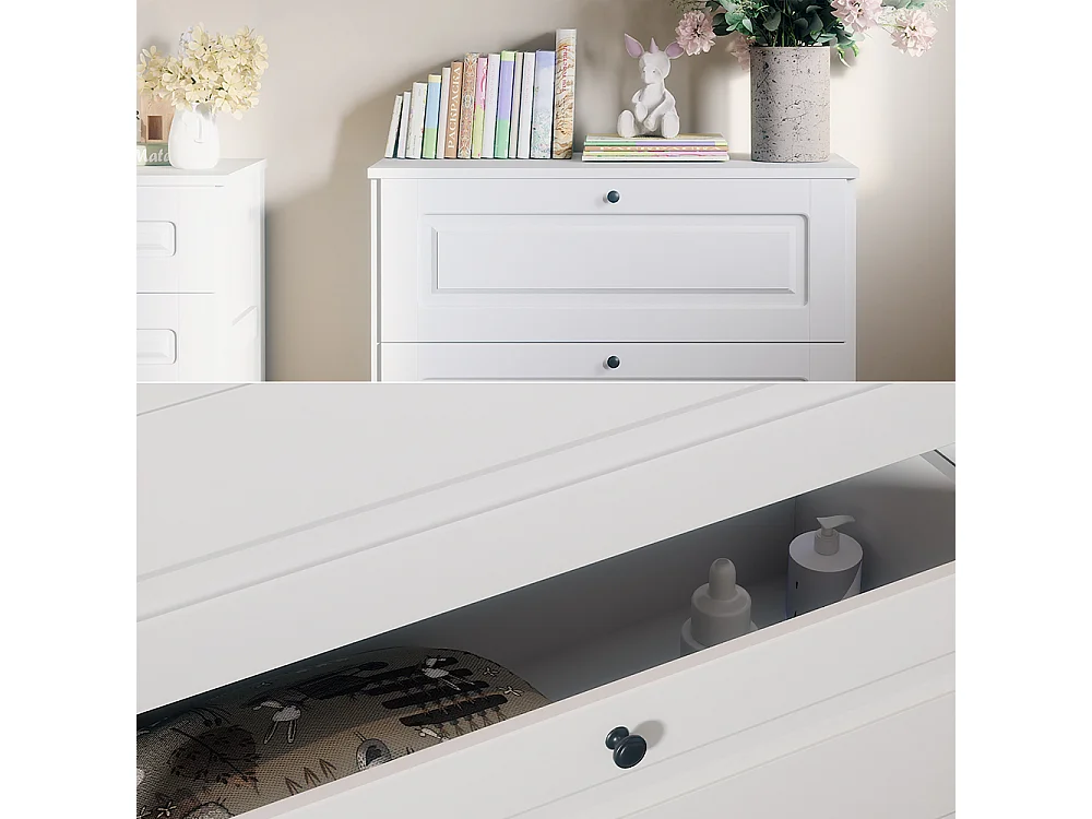 Table à langer blanc 108x70x98 ajaton