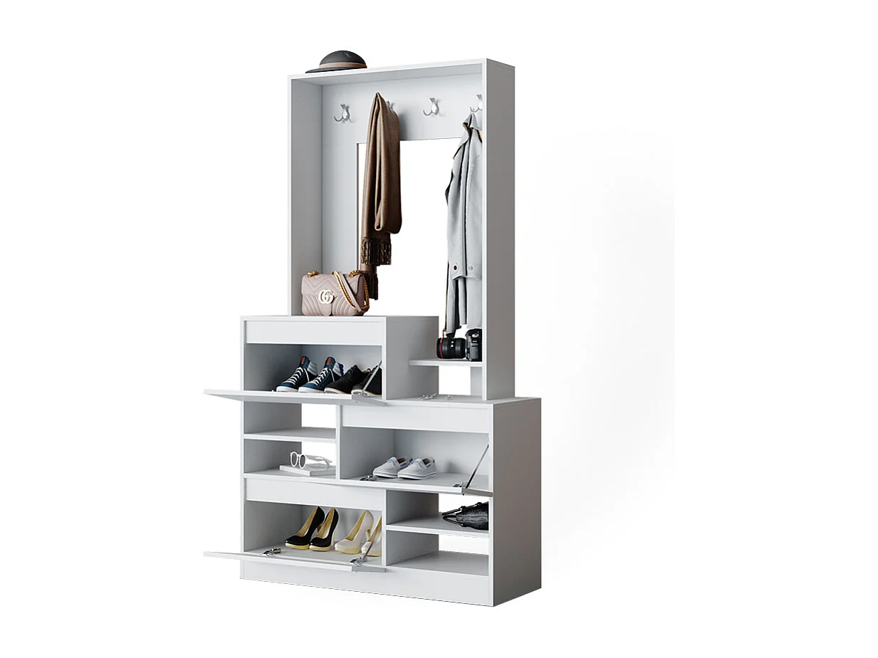 Armadio da ingresso bianco 100x39x180 evia