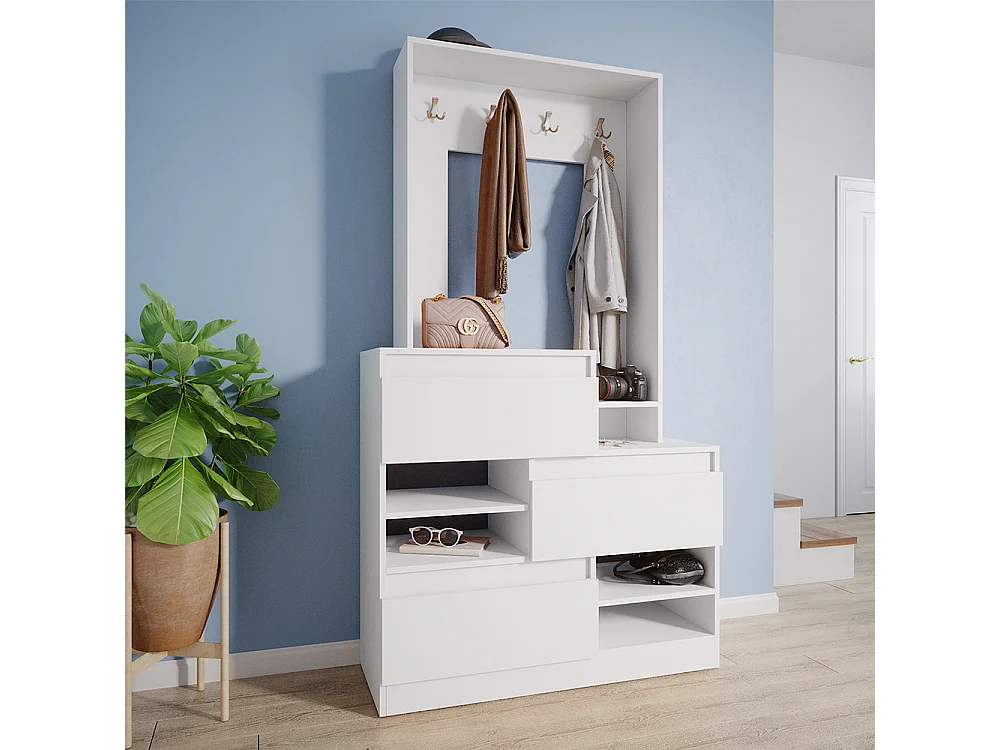 Armoire blanc 100x39x180 evia