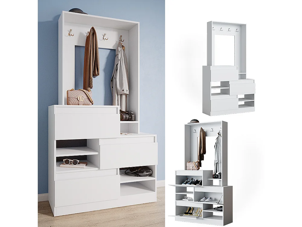 Armoire blanc 100x39x180 evia
