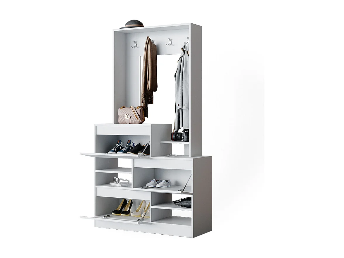 Armoire blanc 100x39x180 evia