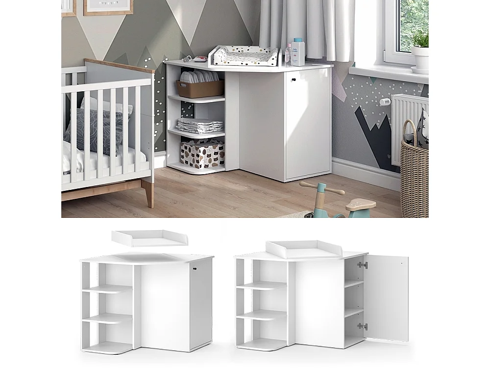 Commode à langer blanc 85x85x77.3 kristian