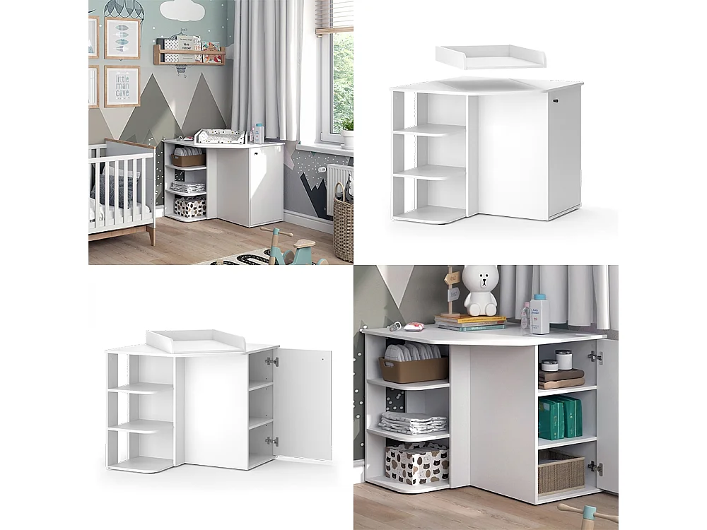 Commode à langer blanc 85x85x77.3 kristian