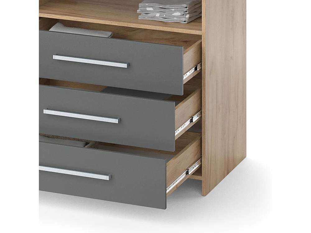 Commode à langer anthracite/sonoma 113x53x100 oskar