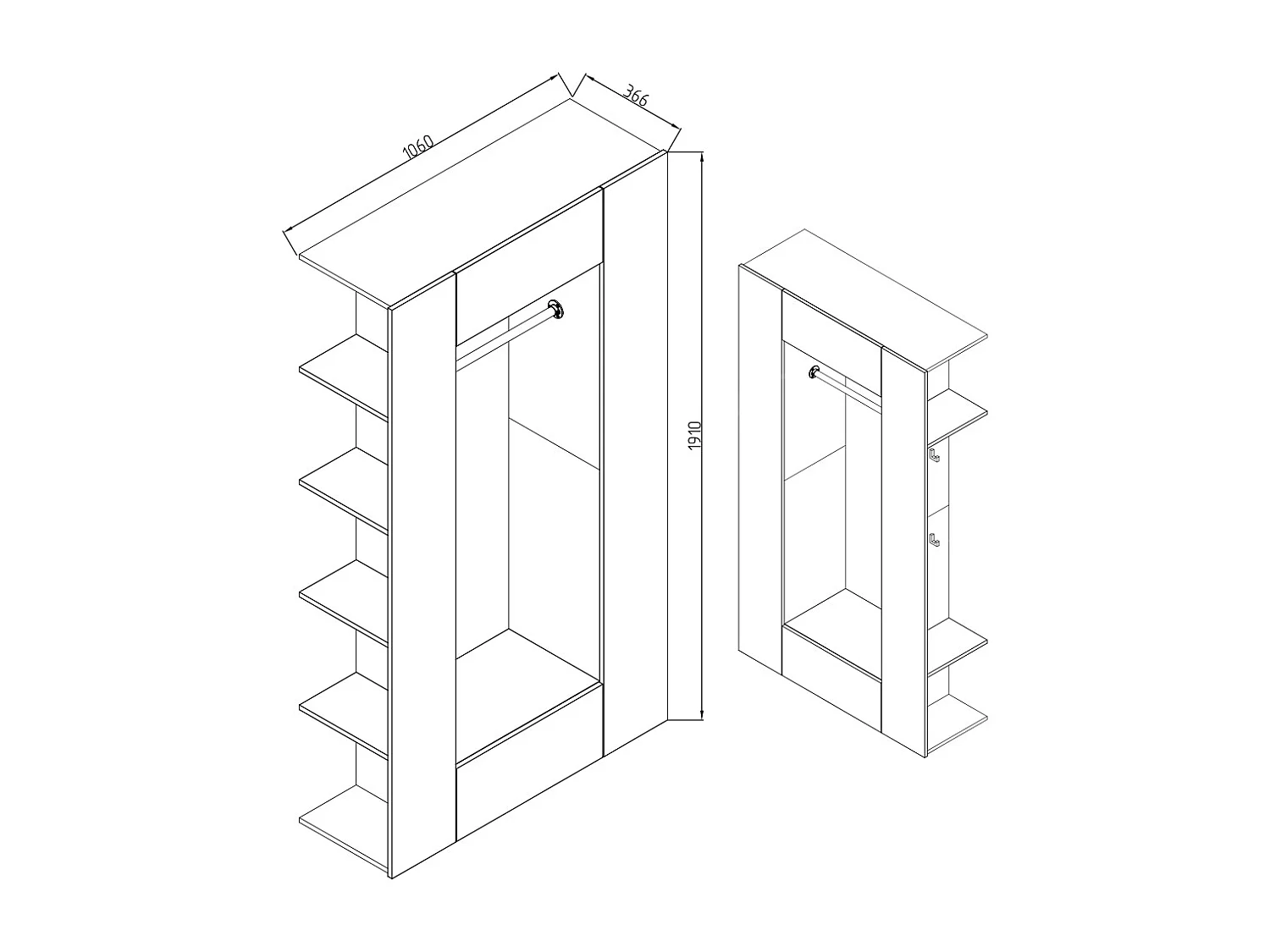 Armoire anthracite 36.6x106x191 mats