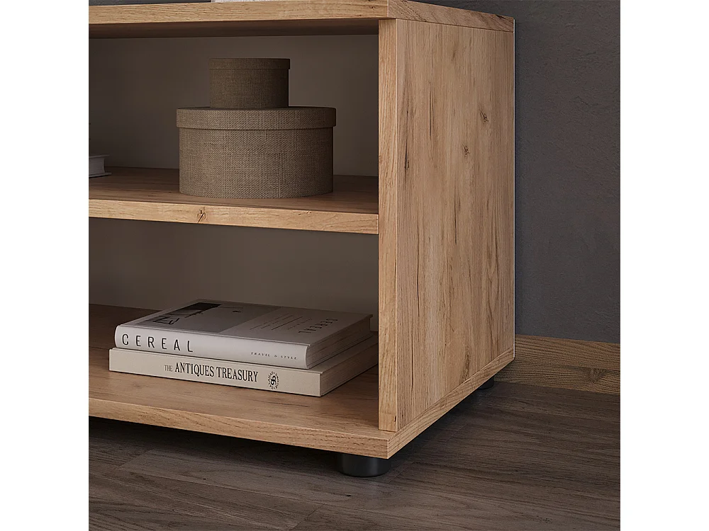 Living room cabinet gold power oak / white 70.8x35.3x38.9 berno