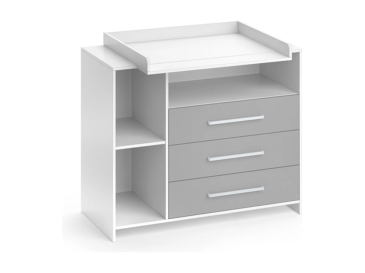 Commode à langer blanc/gris 113x53x100 oskar