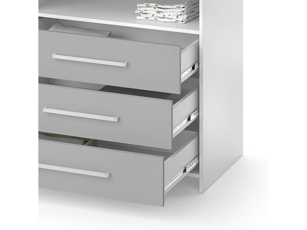 Commode à langer blanc/gris 113x53x100 oskar