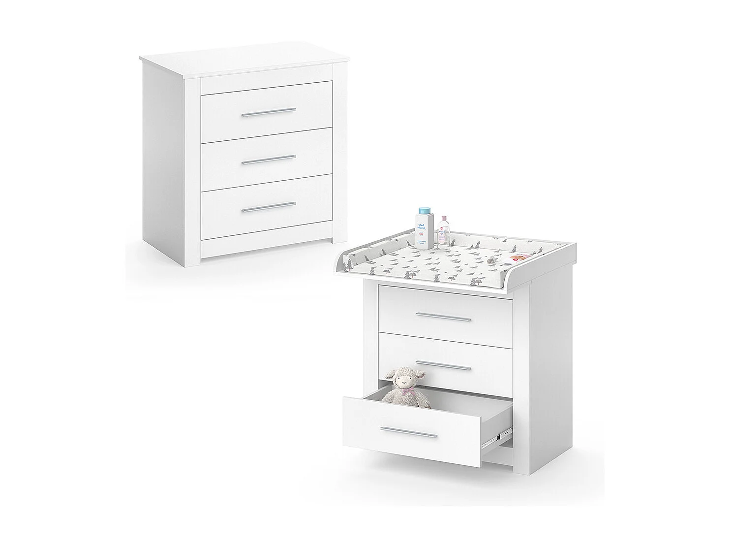 Commode à langer blanc 86.6x48.5x86.5 miro