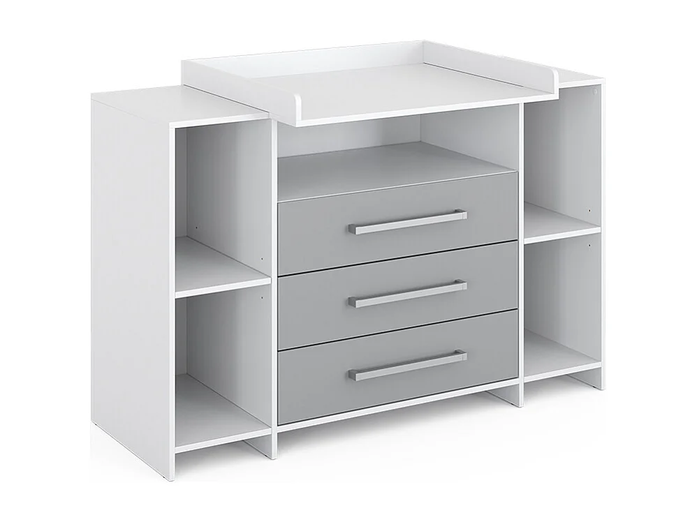 Commode à langer blanc/gris 143x70x100 oskar