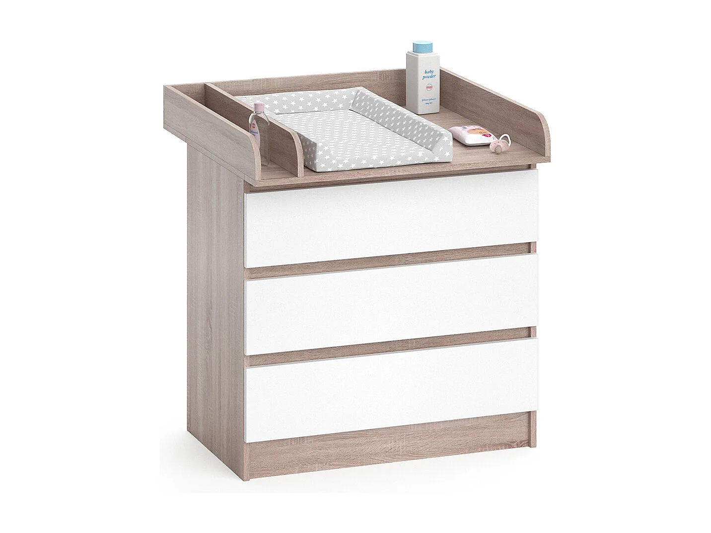 Commode à langer sonoma/blanc 80x76x87 emma