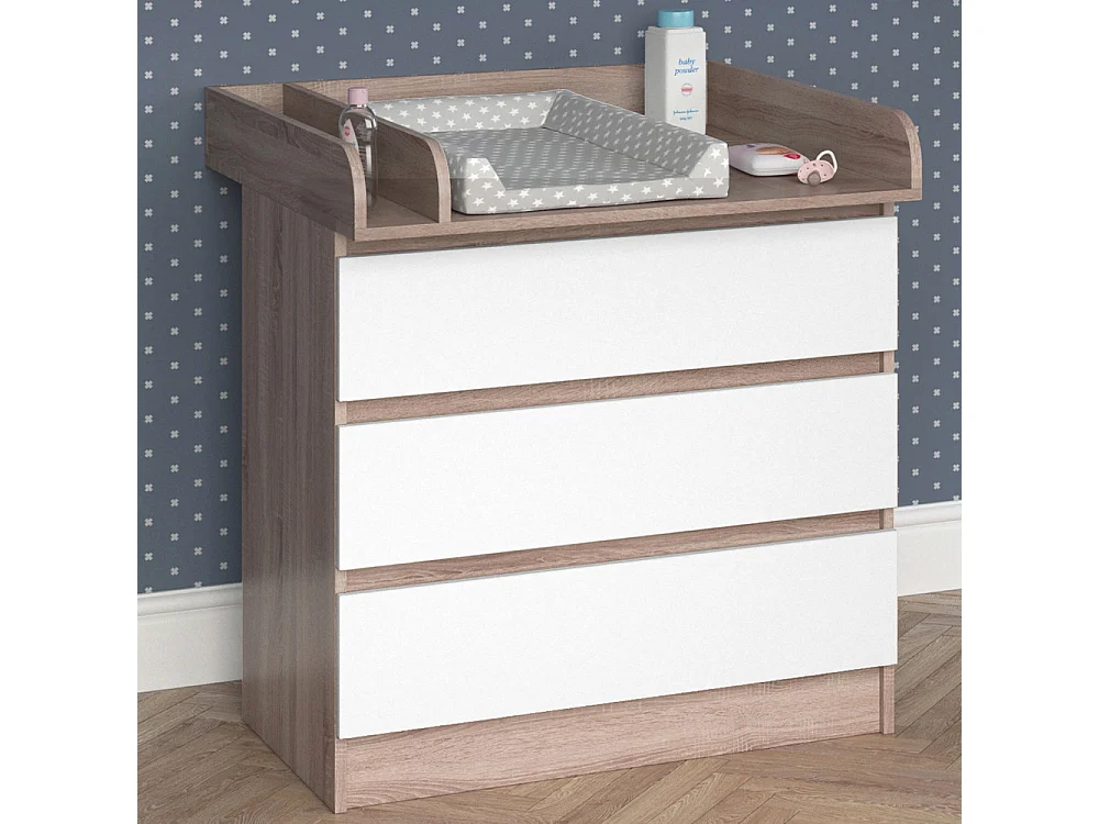 Commode à langer sonoma/blanc 80x76x87 emma