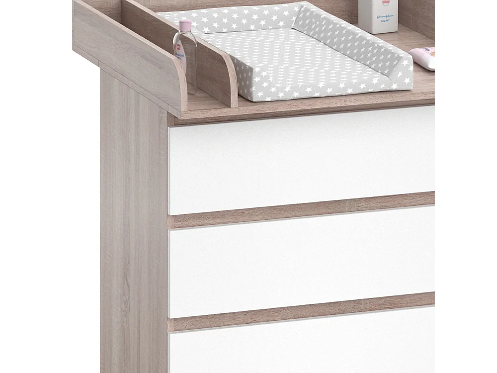 Commode à langer sonoma/blanc 80x76x87 emma