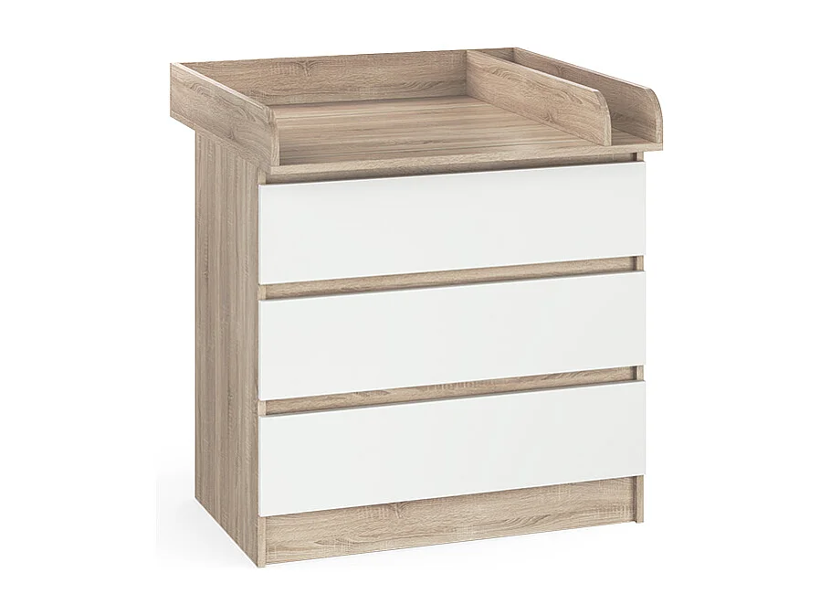 Commode à langer sonoma/blanc 80x76x87 emma