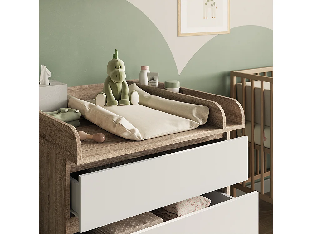 Commode à langer sonoma/blanc 80x76x87 emma