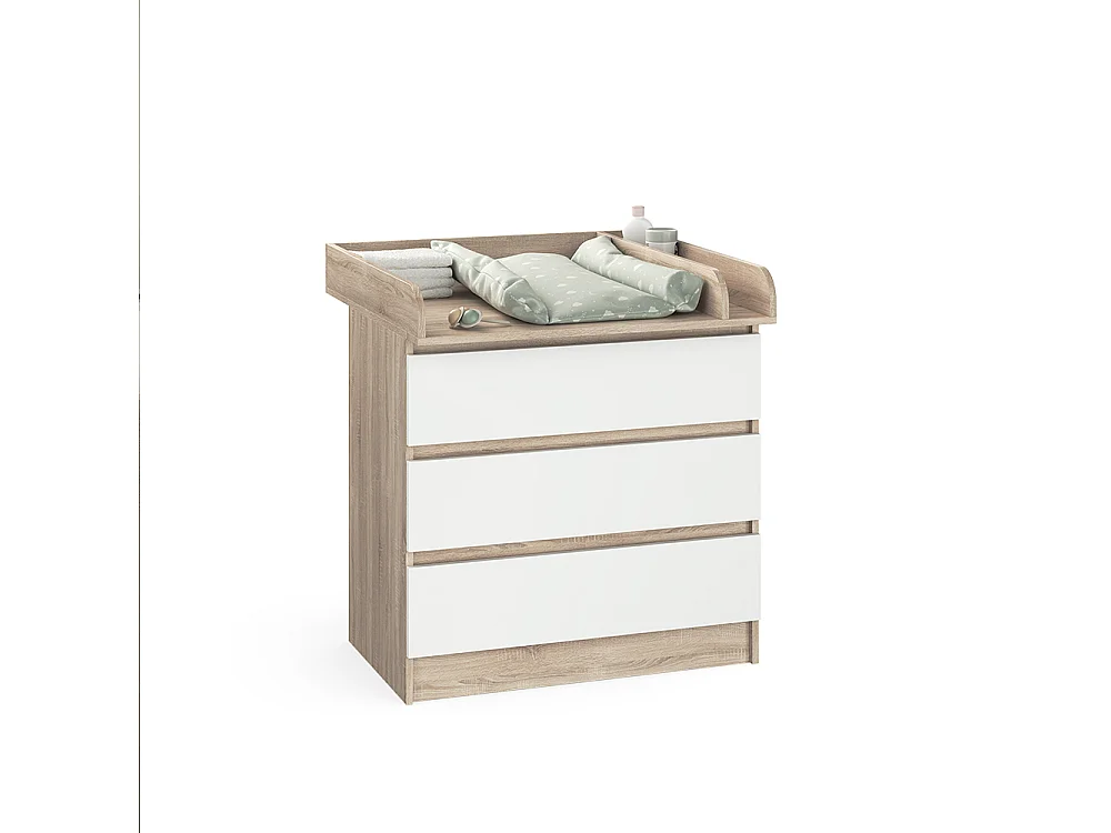 Commode à langer sonoma/blanc 80x76x87 emma