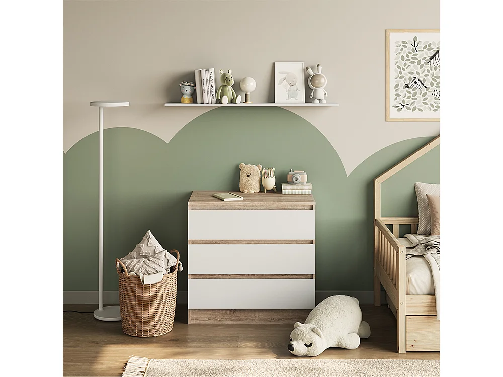 Commode à langer sonoma/blanc 80x76x87 emma