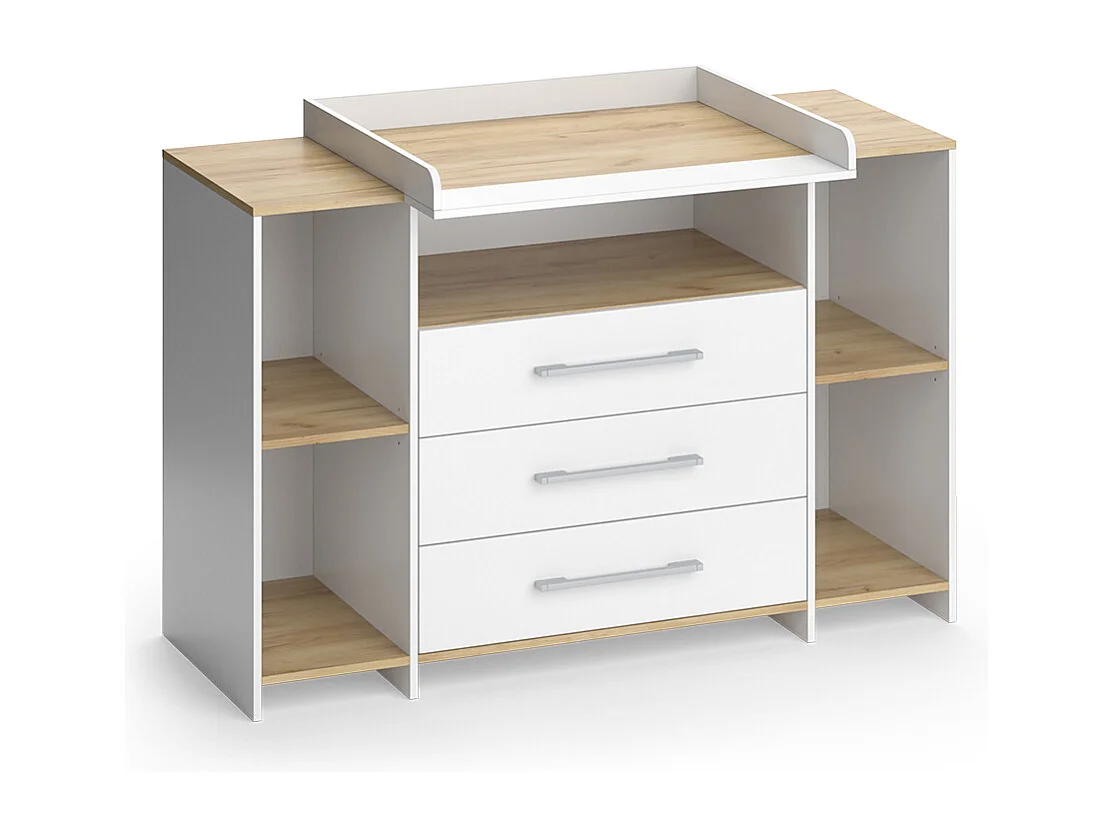 Commode à langer chêne blanc/force de lor 143.2x53.1x93 oskar