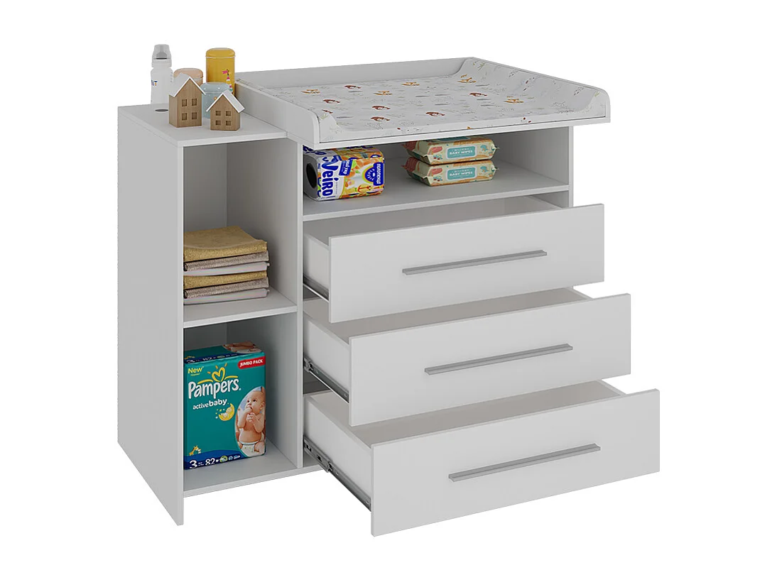 Commode à langer blanc 110x53x93.5 paula