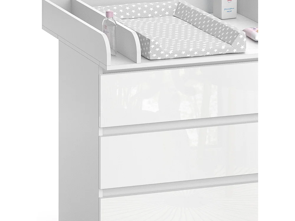 Wickelkommode branco/branco brilhante 80x76x87 emma