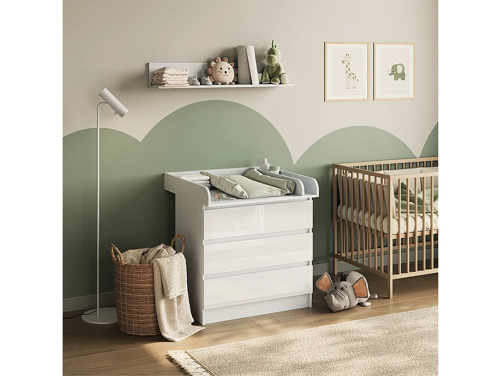 Przewijak biały/biały wysoki połysk 80x76x87 emma