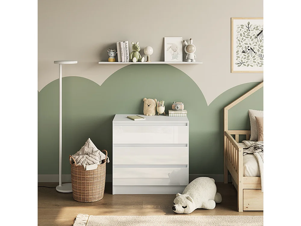 Przewijak biały/biały wysoki połysk 80x76x87 emma