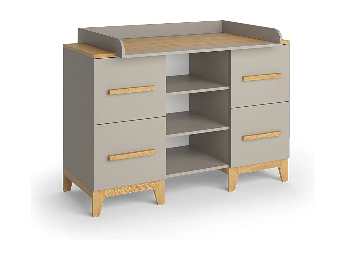 Commode à langer chêne cachemire 133x70x108 malia