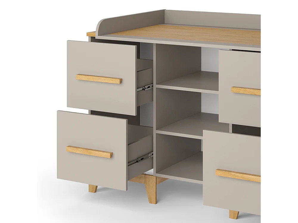 Commode à langer chêne cachemire 133x70x108 malia