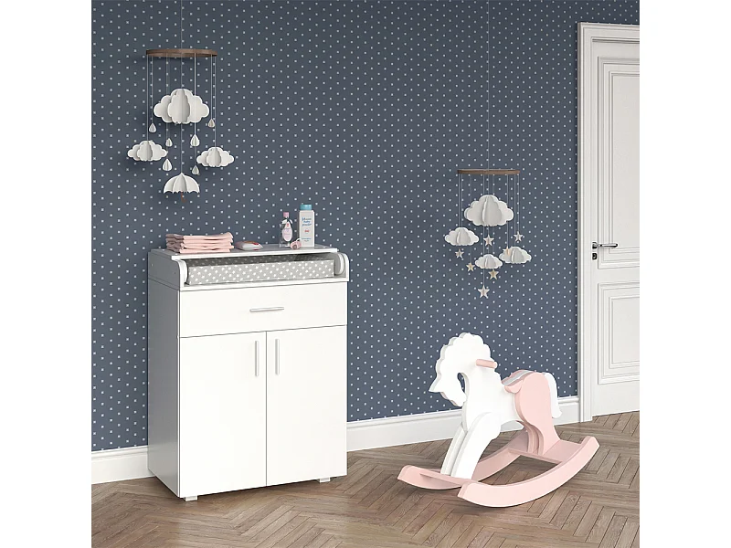 Commode à langer blanc 75x50x100 lena