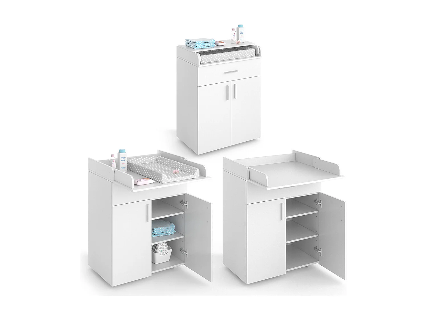 Commode à langer blanc 75x50x100 lena