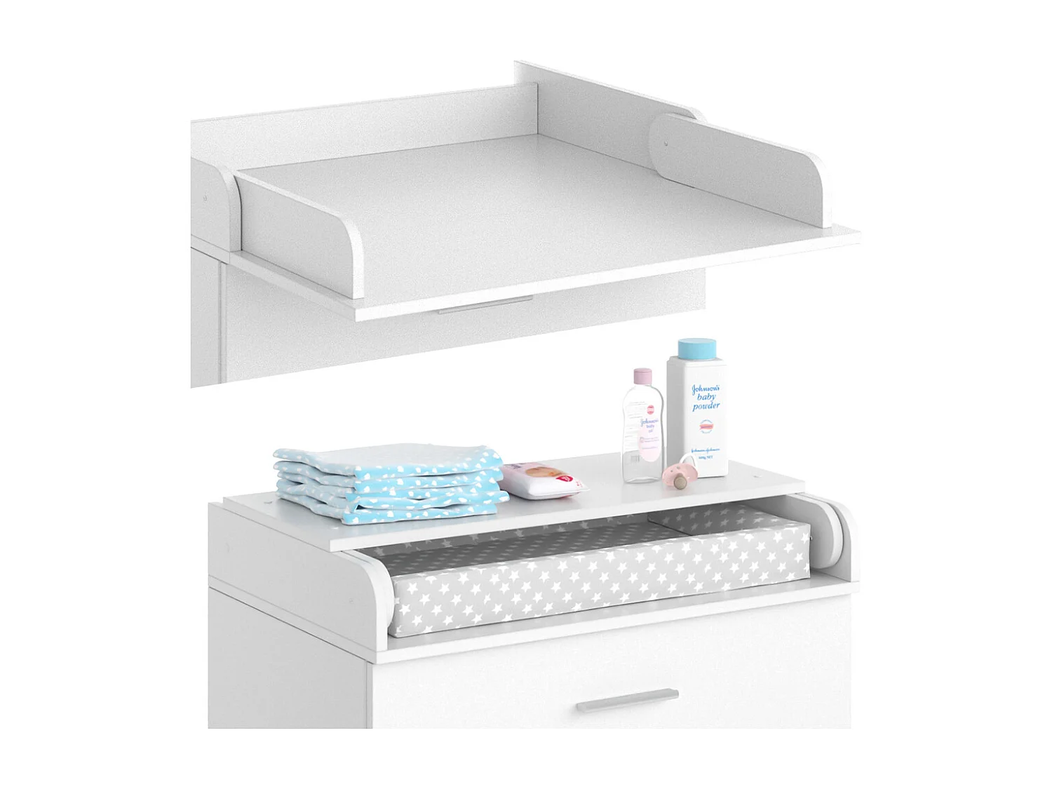 Commode à langer blanc 75x50x100 lena