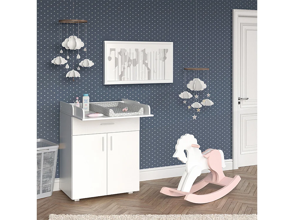 Cómoda para mudar de roupa branco 75.2x50x101.5 lena