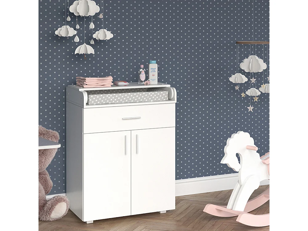 Cómoda para mudar de roupa branco 75.2x50x101.5 lena