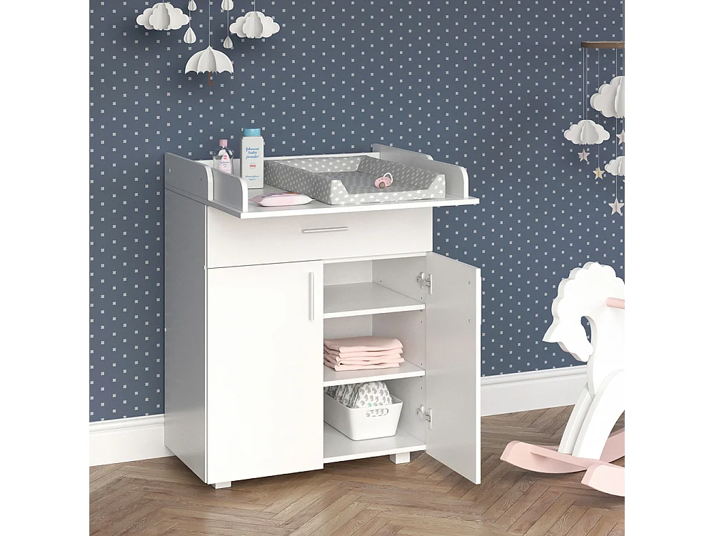 Cómoda para mudar de roupa branco 75.2x50x101.5 lena