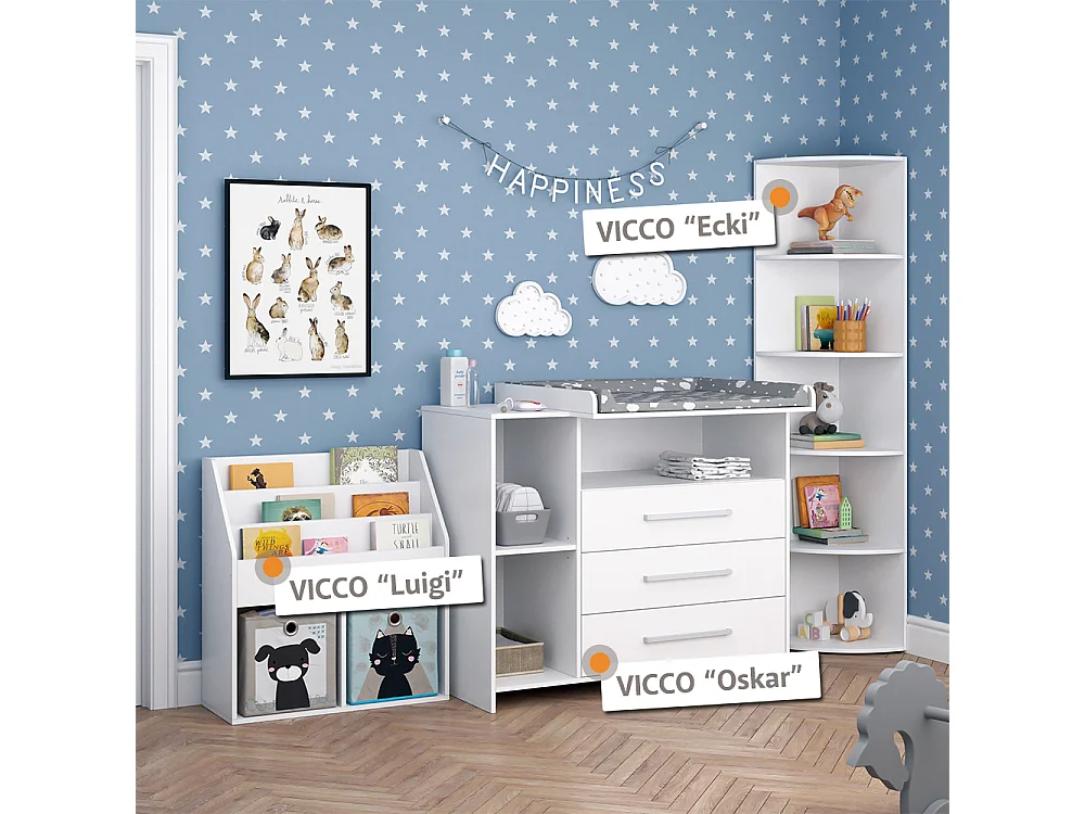 Commode à langer blanc 113x53x100 oskar