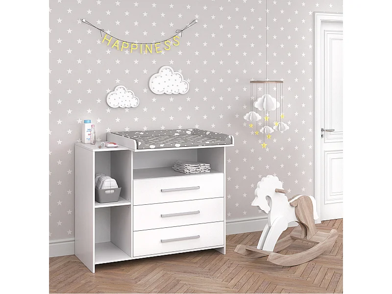 Commode à langer blanc 113x53x100 oskar