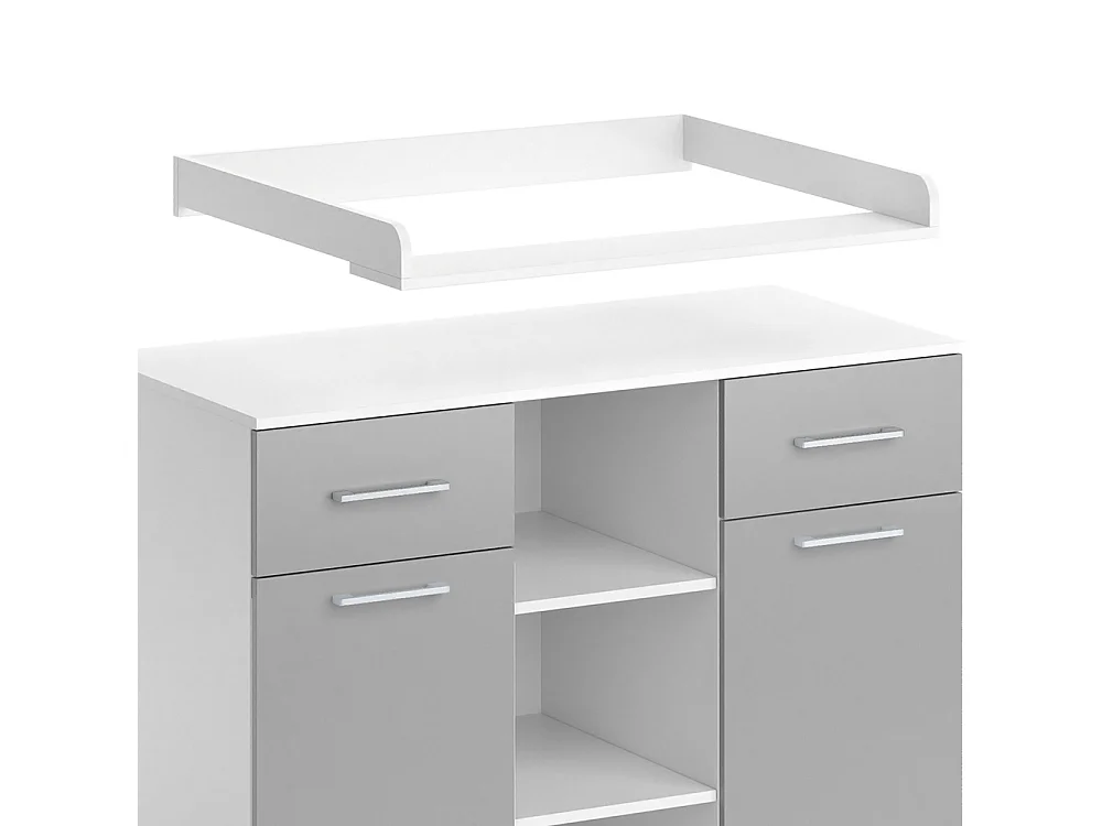 Commode à langer gris 113x70x109 leonie