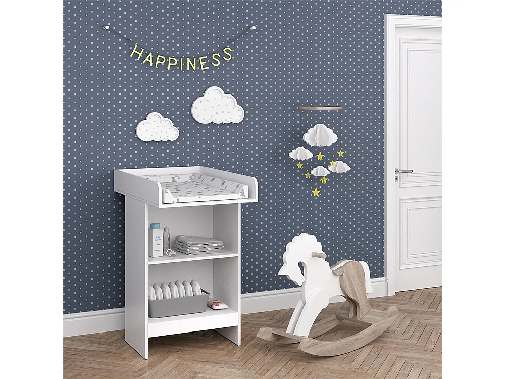 Commode à langer blanc 60x88x103 leo