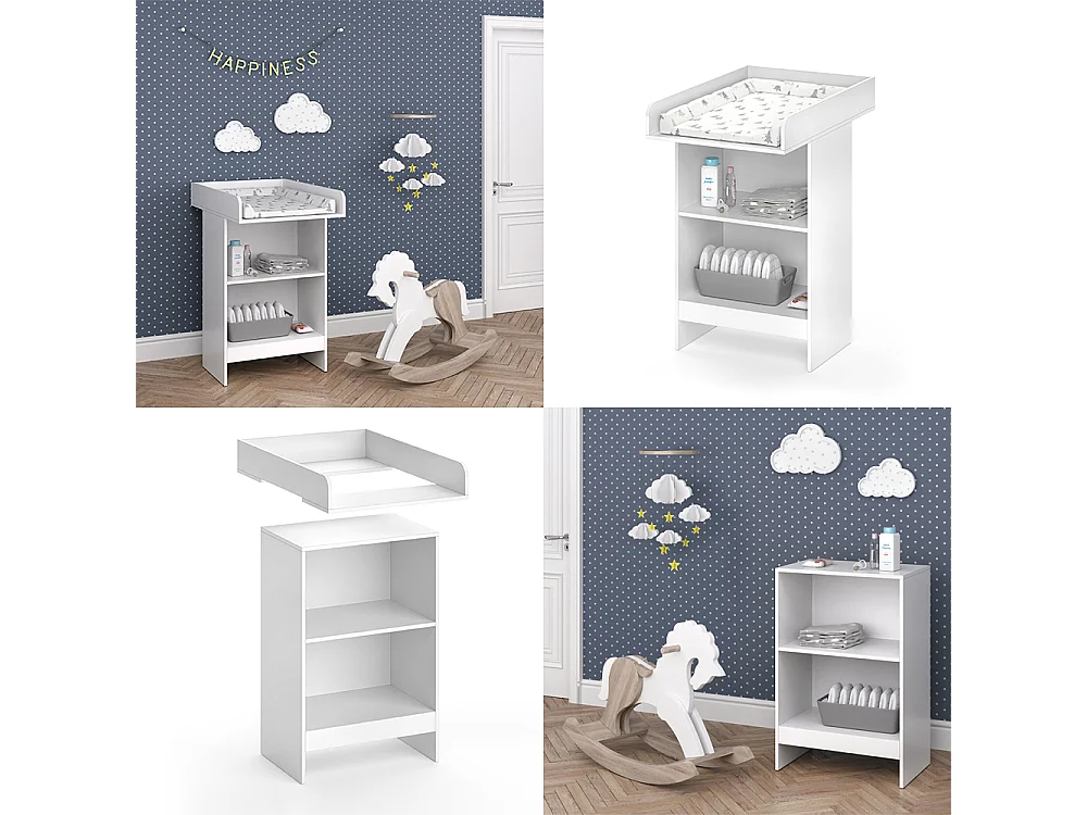 Commode à langer blanc 60x88x103 leo