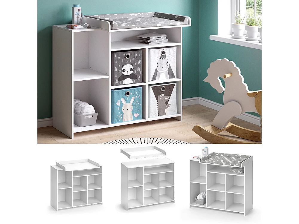 Commode à langer blanc 113x53x100 oskar