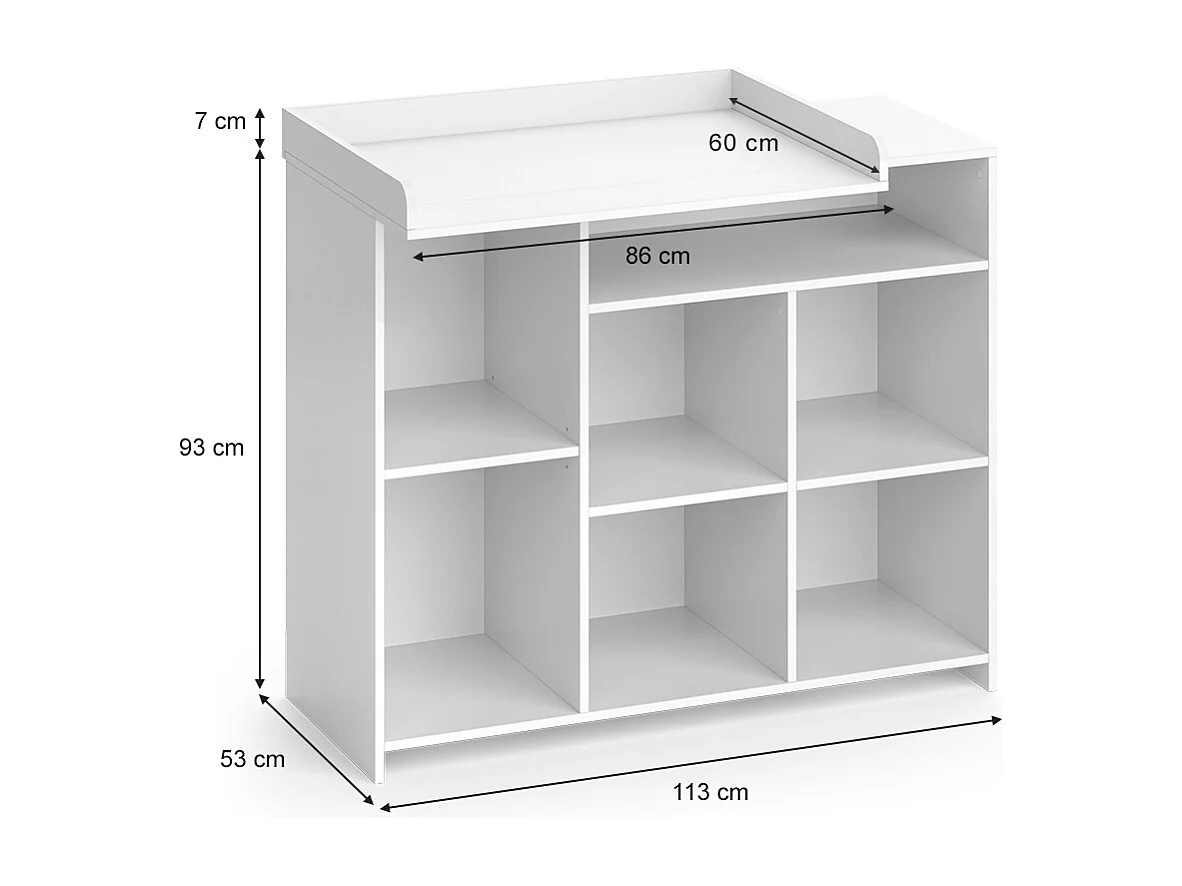 Commode à langer blanc 113x53x100 oskar
