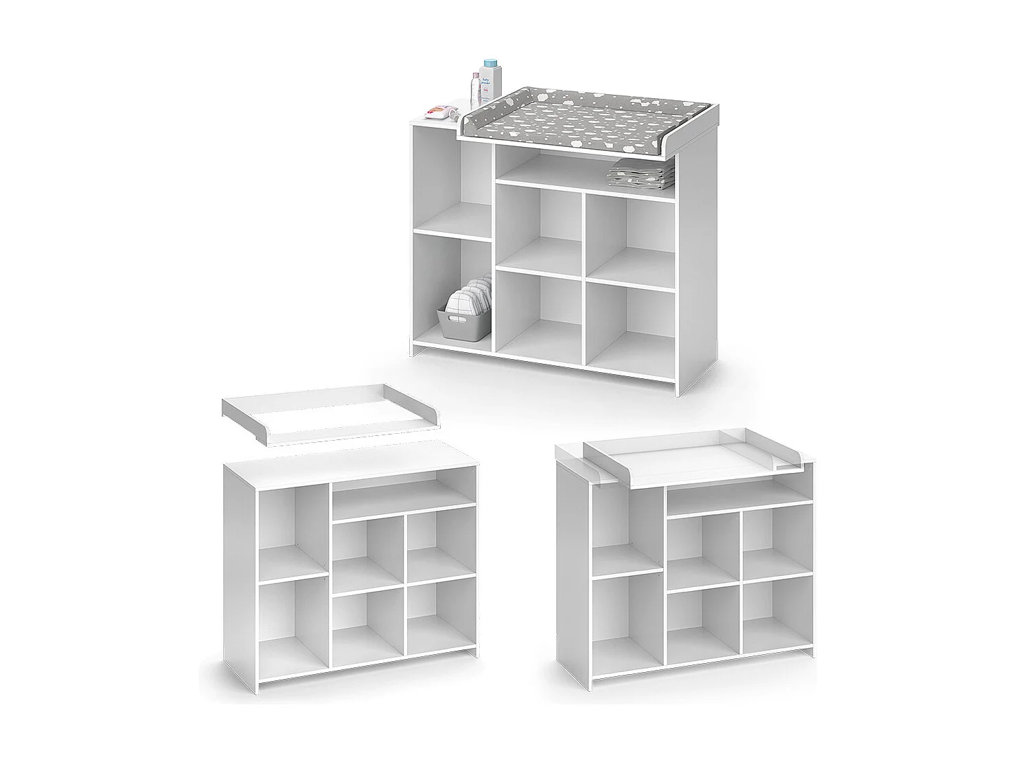 Commode à langer blanc 113x53x100 oskar