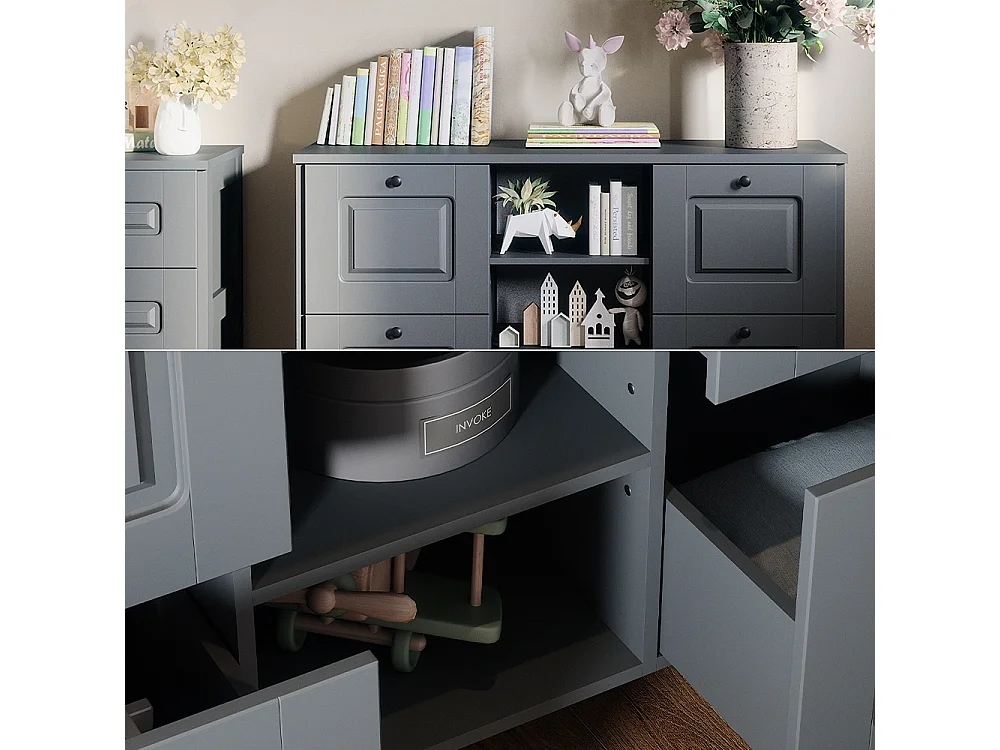 Table à langer gris 133x70x98.4 ajaton