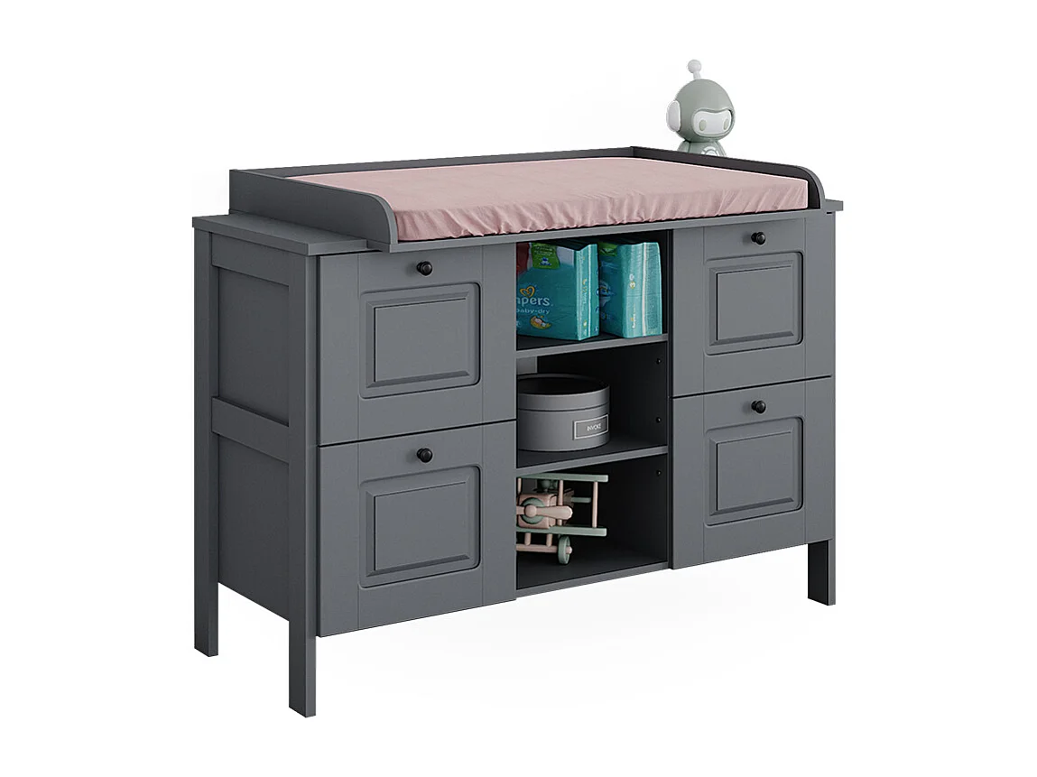 Table à langer gris 133x70x98.4 ajaton