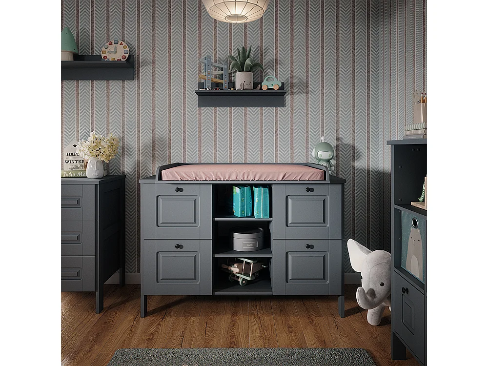 Table à langer gris 133x70x98.4 ajaton