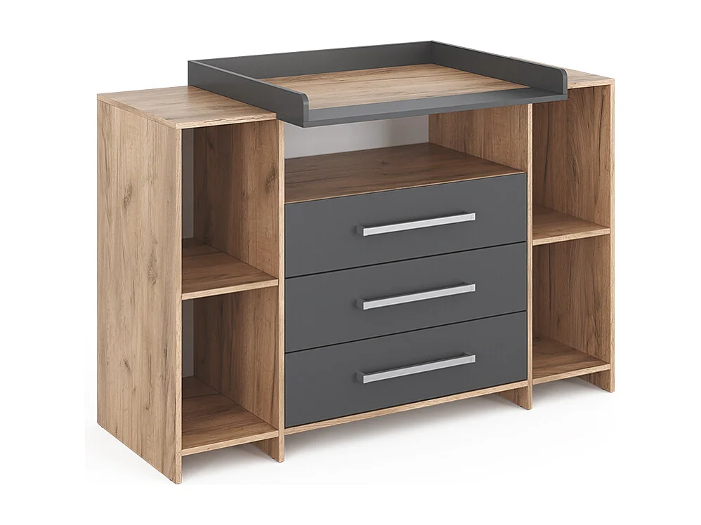 Commode à langer anthracite/sonoma 143x70x100 oskar