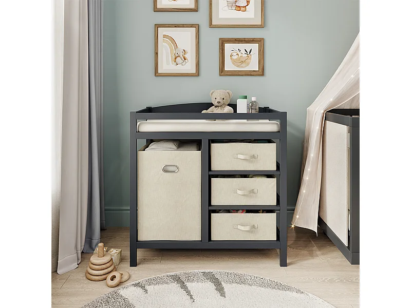 Commode à langer anthracite 85x52x87 nunjo