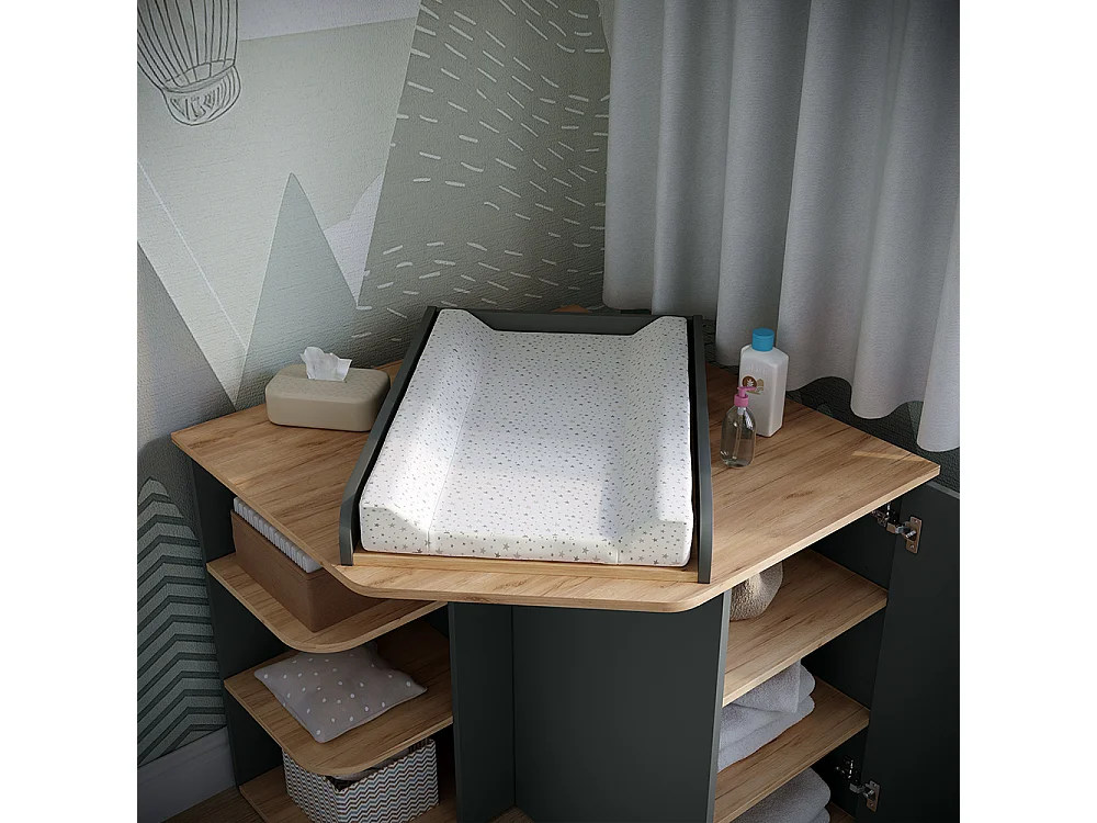 Commode à langer anthracite/artisan 85x85x77.3 kristian